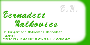 bernadett malkovics business card